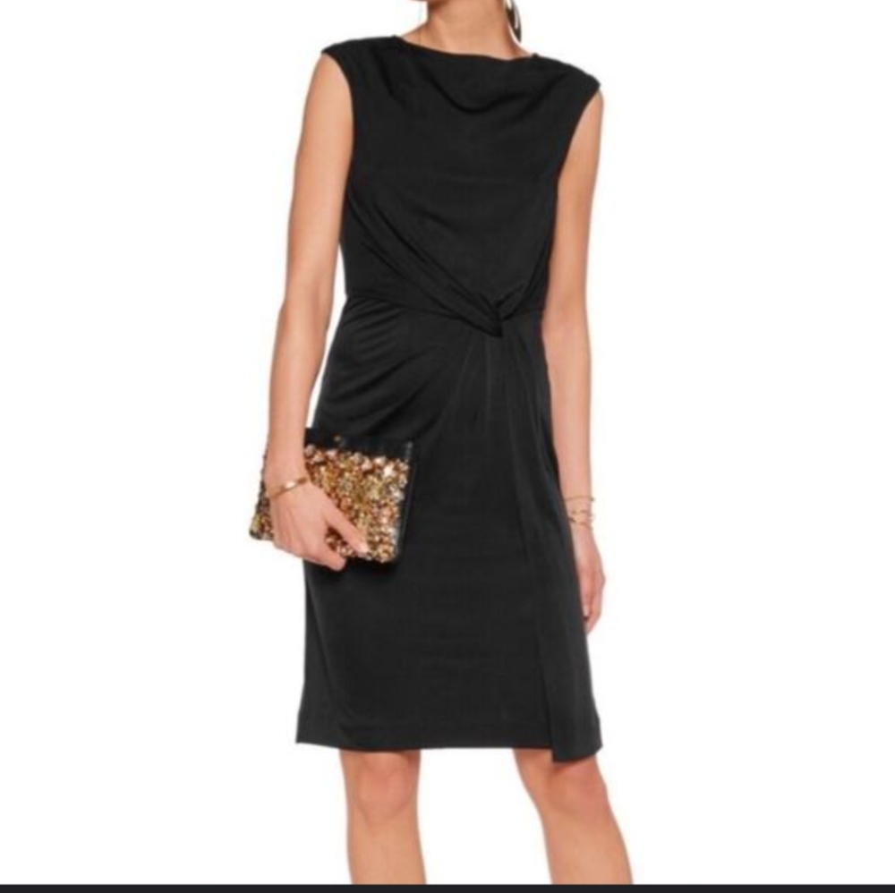 Tory Burch Black Odila Midi Dress, Sz XS